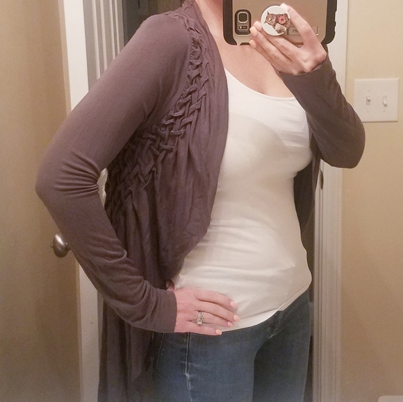 Anthropologie Braid asymmetrical cardigan sweater - Picture 12 of 16